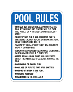 Oregon Pool Rules Sign, Complies With State Of Oregon Pool Safety Code
