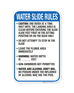 Oregon Water Slide Rules Sign, Complies With State Of Oregon Pool Safety Code