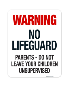 Oregon Warning No Lifeguard Sign, Complies With State Of Oregon Pool Safety Code