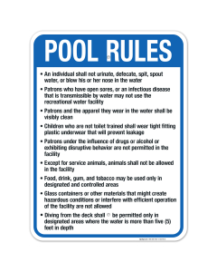 West Virginia Pool Rules Sign, Complies With State Of West Virginia Pool Safety Code