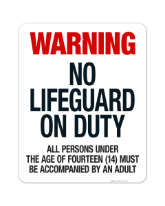 West Virginia No Lifeguard Sign, Complies With State Of West Virginia Pool Safety Code