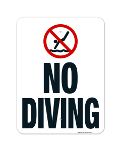 Idaho No Diving Vertical Sign, Complies With State Of Idaho Pool Safety Code
