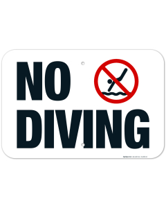 California No Diving Sign, Complies With State Of California Pool Safety Code