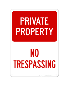 Private Property No Trespassing Sign, (SI-64718)