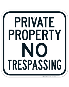 Private Property No Trespassing Sign, (SI-64726)