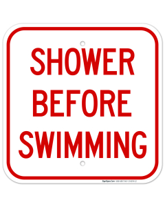 Shower Before Swimming Sign, Pool Sign