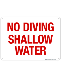 No Diving Shallow Water Sign, Pool Sign, (SI-6631)