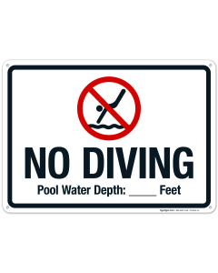 No Diving Sign, Pool Sign, (SI-6645)
