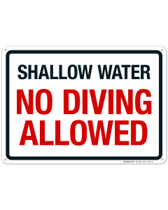 Shallow Water Sign, Pool Sign