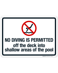 No Diving Is Permitted Sign, Pool Sign