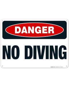 No Diving Sign, Pool Sign, (SI-6672)