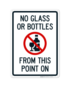 No Glass Or Bottles Sign, Pool Sign