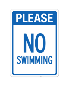 Notice No Swimming Sign, Pool Sign