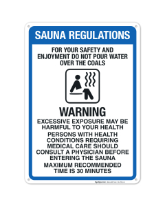 Sauna Regulations Sign, Pool Sign
