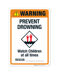 Prevent Drowning Sign, Pool Sign