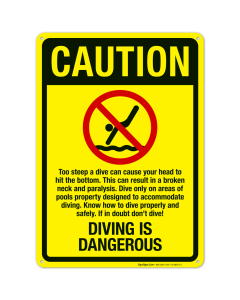 Diving Is Dangerous Sign, Pool Sign
