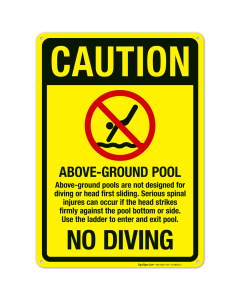 No Diving Sign, Pool Sign