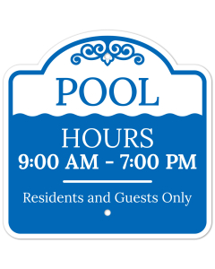 Pool Hours 9.00 Am 7.00 PM Residents And Guests Only Sign
