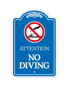 Attention No Diving Sign