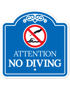 No Diving With Graphic Sign