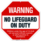 No Lifeguard On Duty Sign