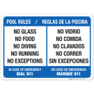 Bilingual Pool Rules English Spanish Sign