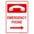 Emergency Phone Right Arrow Sign