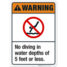 New Jersey Warning No Diving Sign, Complies With State Of New Jersey Pool Safety Code
