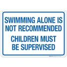 Ohio Swimming Alone Is Not Recommended Sign, Complies With State Of Ohio Pool Safety Code