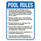 Rhode Island Pool Rules Sign, Complies With State Of Rhode Island Pool Safety Code