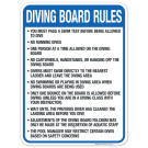 Washington Diving Board Rules Sign, Complies With State Of Washington Pool Safety Code