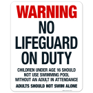 North Carolina No Lifeguard Sign, Complies With State Of North Carolina Pool Safety Code