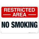 Restricted Area No Smoking Sign