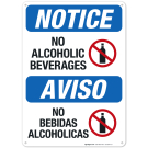 No Alcoholic Beverages Bilingual Sign