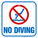 No Diving Sign, Pool Sign, (SI-6619)