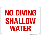 No Diving Shallow Water Sign, Pool Sign, (SI-6631)