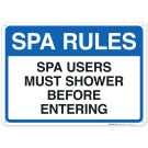 Spa Rules Sign, Pool Sign, (SI-6671)