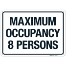 Maximum Occupancy 8 Persons Sign