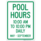 Pool Hours Sign, Pool Sign