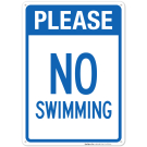 Notice No Swimming Sign, Pool Sign