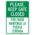 Please Keep Gate Closed Bilingual Sign