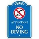 Attention No Diving Sign