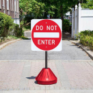 Tip N Roll Portable Pole 2 Sign Post, Red, 48"