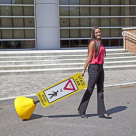 Tip N Roll Portable Pole 2 Sign Post, Yellow, 60"