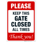Please Keep Gate Closed Sign
