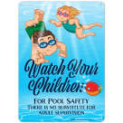 Pool Rules Decor Sign, Watch Your Children Pool Sign