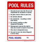 Pool Rules Sign, Red Pool Sign