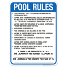 Washington Pool Rules Sign, Complies With State Of Washington Pool Safety Code, (SI-62169)