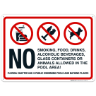 Florida Chapter 64E-9 Public Swimming Pools And Bathing Places Sign, Pool Sign